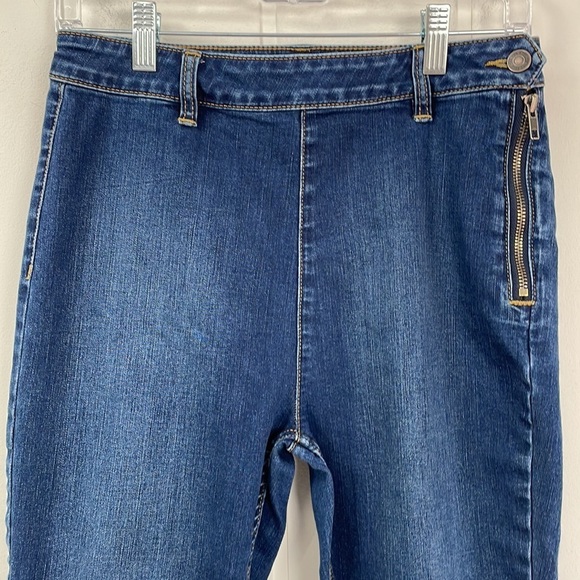 Free People High Rise Skinny Cropped Jeans Women's Size 29 Side Zip Stretch Soft - Picture 4 of 13